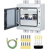DIHOOL DC Disconnect Switch Box with PV Surge Protector, Solar Circuit Breaker, 40 Amp DC1000V 2 String 2 in 2 Out