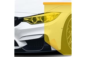 BESTMOY Car Light Tint Film, Headlight Fog Light Taillight Tint Film, 12 x 48 in, Self-Adhesive Vinyl Wrap Protector Film for Cars, Trucks, SUVs (Yellow)