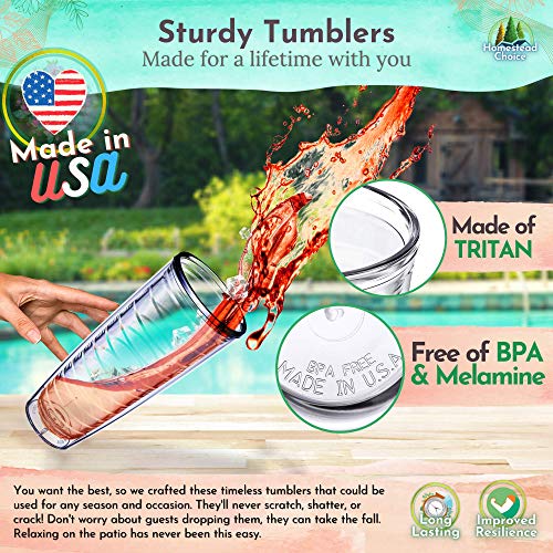 4pack Insulated 26 Ounce Tumblers Drinking Glasses Made in USA