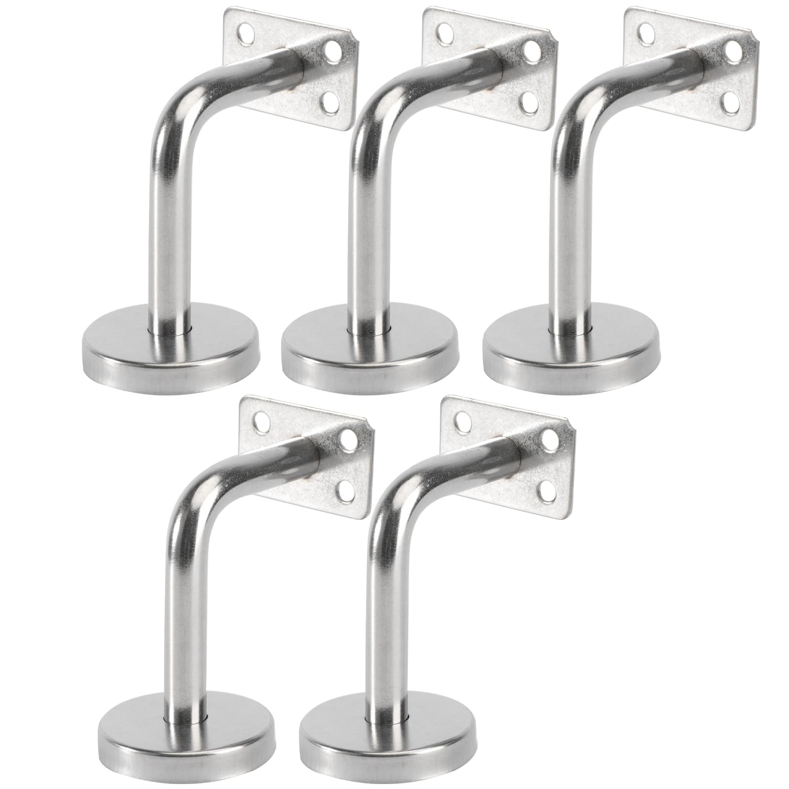 DOITOOL 5Pcs Handrail Brackets Stainless Steel Elegant Anti-Corrosion Stair Rail Brackets Stair Railing Brackets Handrail Wall Brackets for Staircases