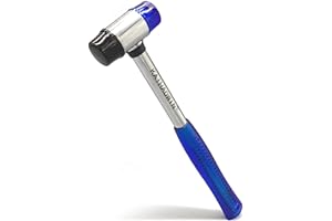 KAIHAOWIN Small Rubber Mallet-25mm Double Faced Rubber Hammer with Soft/Hard Plastic Nylon Head Non Marring Hammer for Jewelry Leather Work Craft Flooring Project Upholstery Camping Woodworking