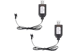 2pcs 7.4V Volt SM-3P USB Charger Charging Cable Replacement, 2S Li-ion Battery Charger with 3Pin Plug for Remote Control Cars