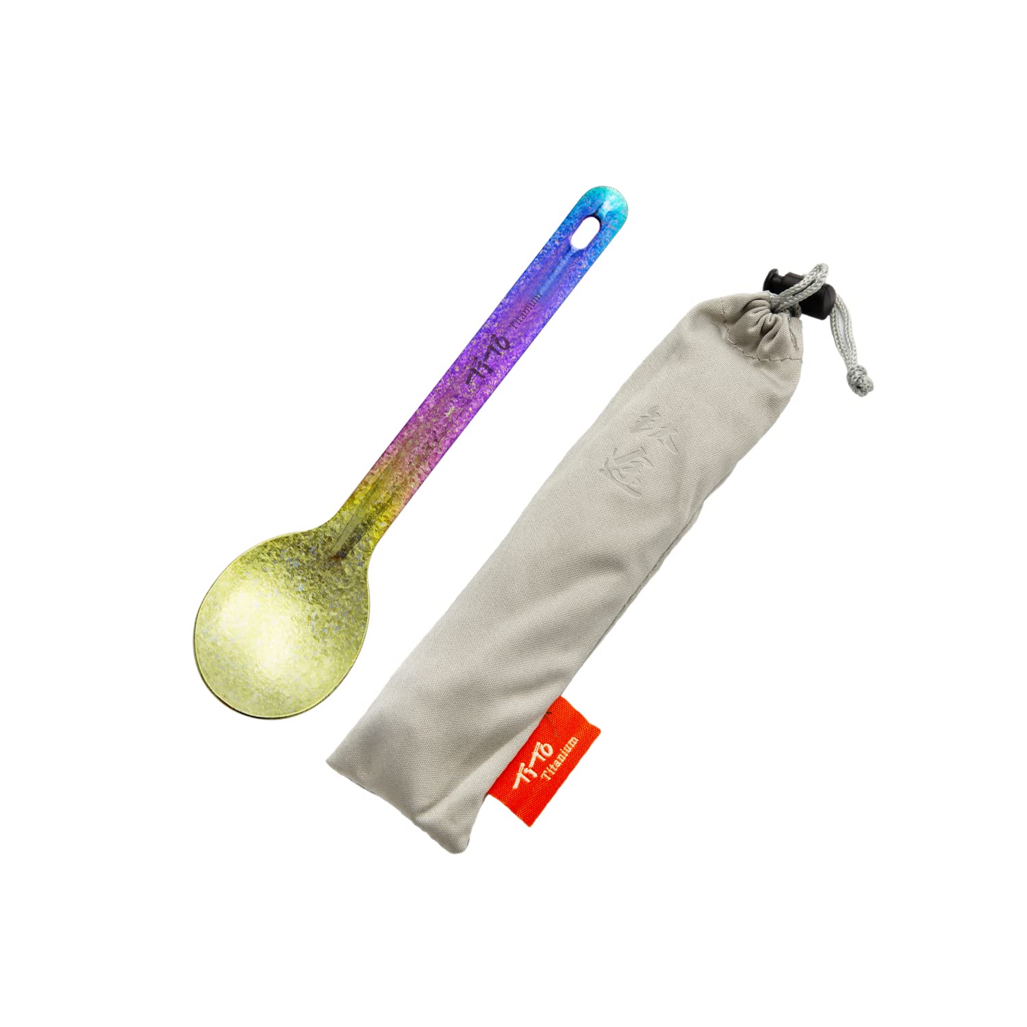 TiTo Bright Colorful Titanium Spork for Outdoor Camping Light Weight Titanium Spoon for Travel Home with Cloth Bag (Colorful Spoon)