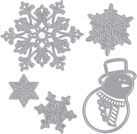 Gomma Crepla Cartamodello Stella Di Natale.Vinfutur 5 Pz Fustelle Natale Fiocchi Di Neve Pupazzo Stencil Cutting Dies Per Fai Da Te Album Di Carta Biglietti Scrapbooking Amazon It Casa E Cucina