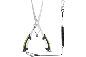 pullther fishing Needle Nose Pliers Fishing,Fishing Pliers Hook Remover,Durable Nonslip Grip,Braid Cutter Rustproof Fishing Multitool for Saltwater Freshwater,Stainless Steel Fishing Pliers