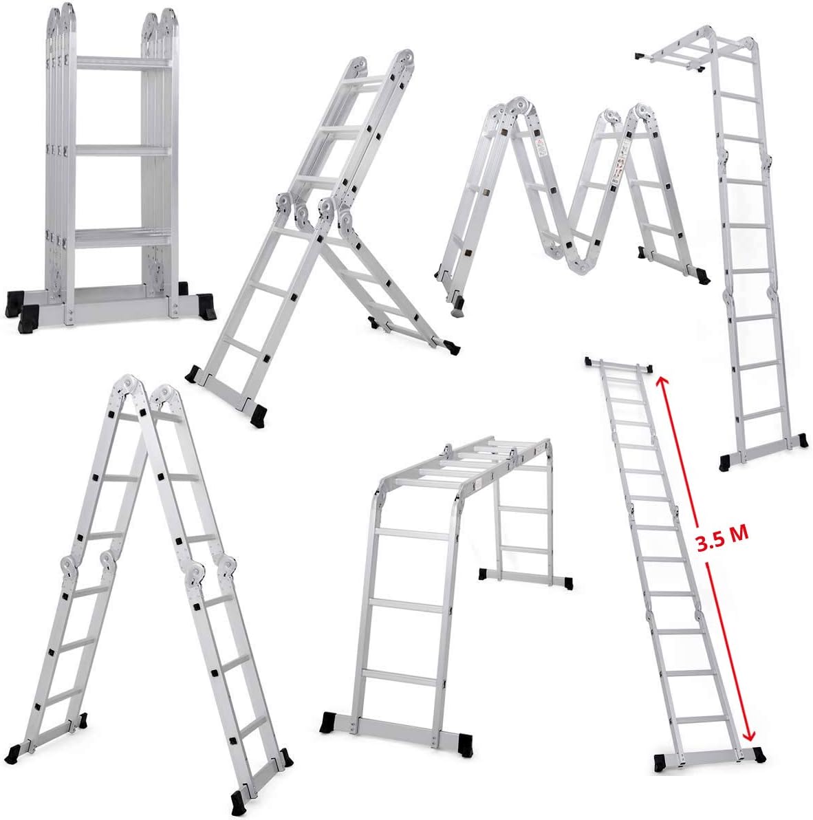 Excel Aluminium Combination Ladder 12 in 1 Multipurpose 12 Tread 3.5m