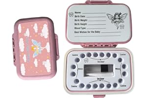 FurPaw Tooth Fairy Box & Baby Tooth Keepsake Case for Kids - Natural Wheat Straw & PP Material, Easy-Write EVA Liner - Pink