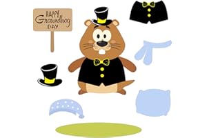 COOSOAR Groundhog DIY Felt Happy Groundhog Day Game Set with Detachable Self-Adhesive Sticker Ornaments Groundhog Wall Hanging Games for Kids Holidays Spring Birthday Groundhog Day Party Supplies Decorations