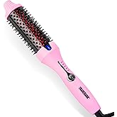 Trademark Beauty Infrared Ionic Thermal Styling Brush Hot Rod - Hair Brush with Round 1.5 Inch Barrel - Frizz Control & Shine - Volumizing Hot Brush for Straight or Curly Hair - Pink