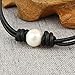 Bonnie Handmade Freshwater Pearls Leather Wraps Bracelet for Women Gothic Pearl Jewelry (Black)