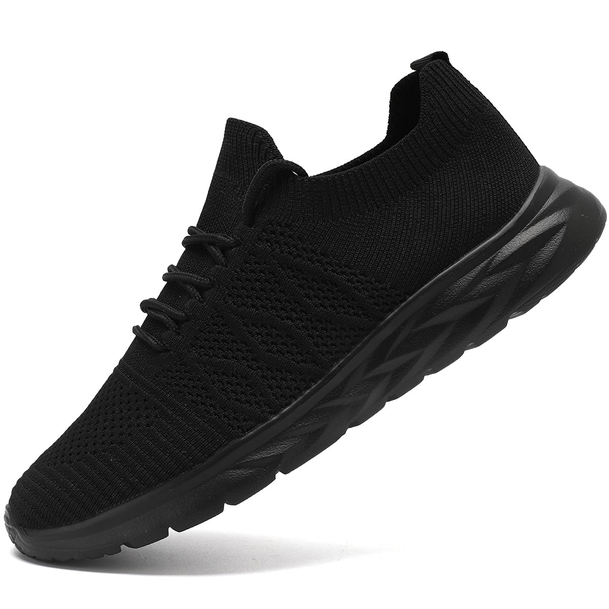 Photo 1 of  Men's Running Shoes Slip On Gym Tennis Sneakers Lightweight Non Slip Walking Shoes All Black Size US 12