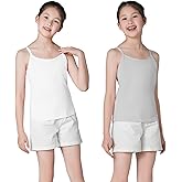 QBK Training Bras for Teens Girls from 6 7 8 9 10 12 Years Old Camisoles Bralette Bras with Shelf Bra (2/3/4Pack)