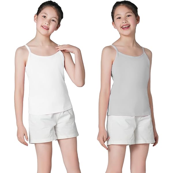Emmalise Women's Camisole With Built-in Bra - 3 Pack Wireless Support Layering Tanks (Oatmeal, Gray, White)