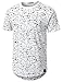 URBANCREWS Mens Hipster Hip Hop Color Texture Longline T-Shirt White, M