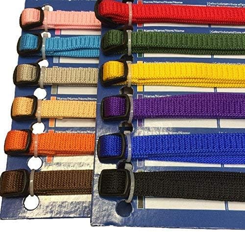 Petnap Puppy Collars, New born Puppy Identity collars, ID Bands Kitten, Puppies (12 Pack) (Small to Medium)