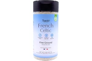SANTE NATURELLE Sante French Fine Ground Sea Salt Shaker - 8 oz. Salt From the Celtic Sea, Unrefined French Sea Salt Organic, Rich in 82+ Minerals, 100% Natural & Hand Harvested