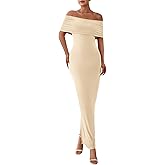 PRETTYGARDEN Women's Off The Shoulder Maxi Dresses 2025 Summer Formal Elegant Cocktail Party Wedding Guest Long Dress