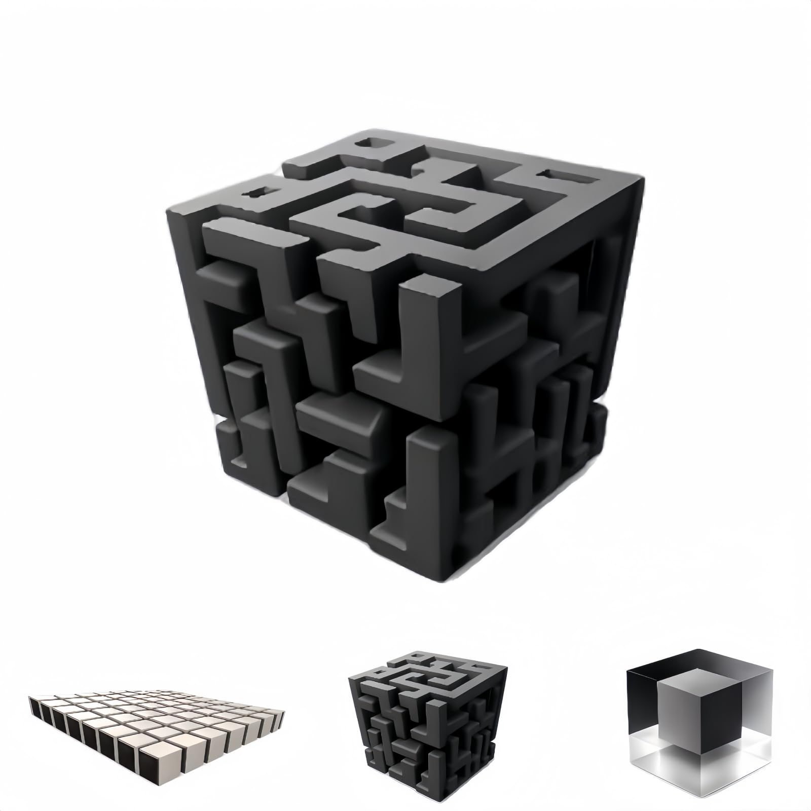 Photo 1 of 19 Inches Impossible Corners, 3D Wall Art Optical Illusion Corner Wall Decal, Removable Peel and Stick Stereoscopic Cube Sticker, Reality for Living Room, Office, Gallery Space, Bedroom, Dorm