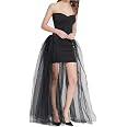 Bellady Women's Long Floor Length Tulle Overskirt - Black Tutu Skirt For Weddings & Parties