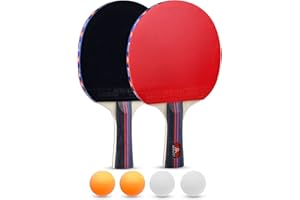 Ping Pong Paddle Set, Premium Rackets with Advanced Speed, Control and Spin