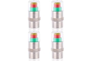 Goktvai 4pcs Tire Pressure Monitor Valve Stem Caps, 2.4Bar 36PSI 3-Color Eye Alert Monitoring Caps Covers Tire Pressure Senso