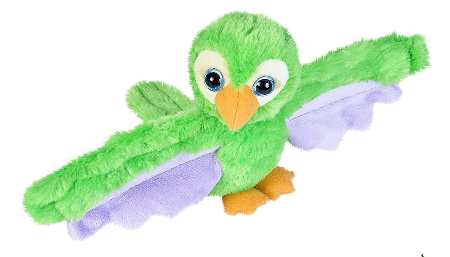 Wild Republic Huggers Soft Toy Slap Bracelet, Gifts for Kids, Green Parrot Plush Toy 20 cm — image 1