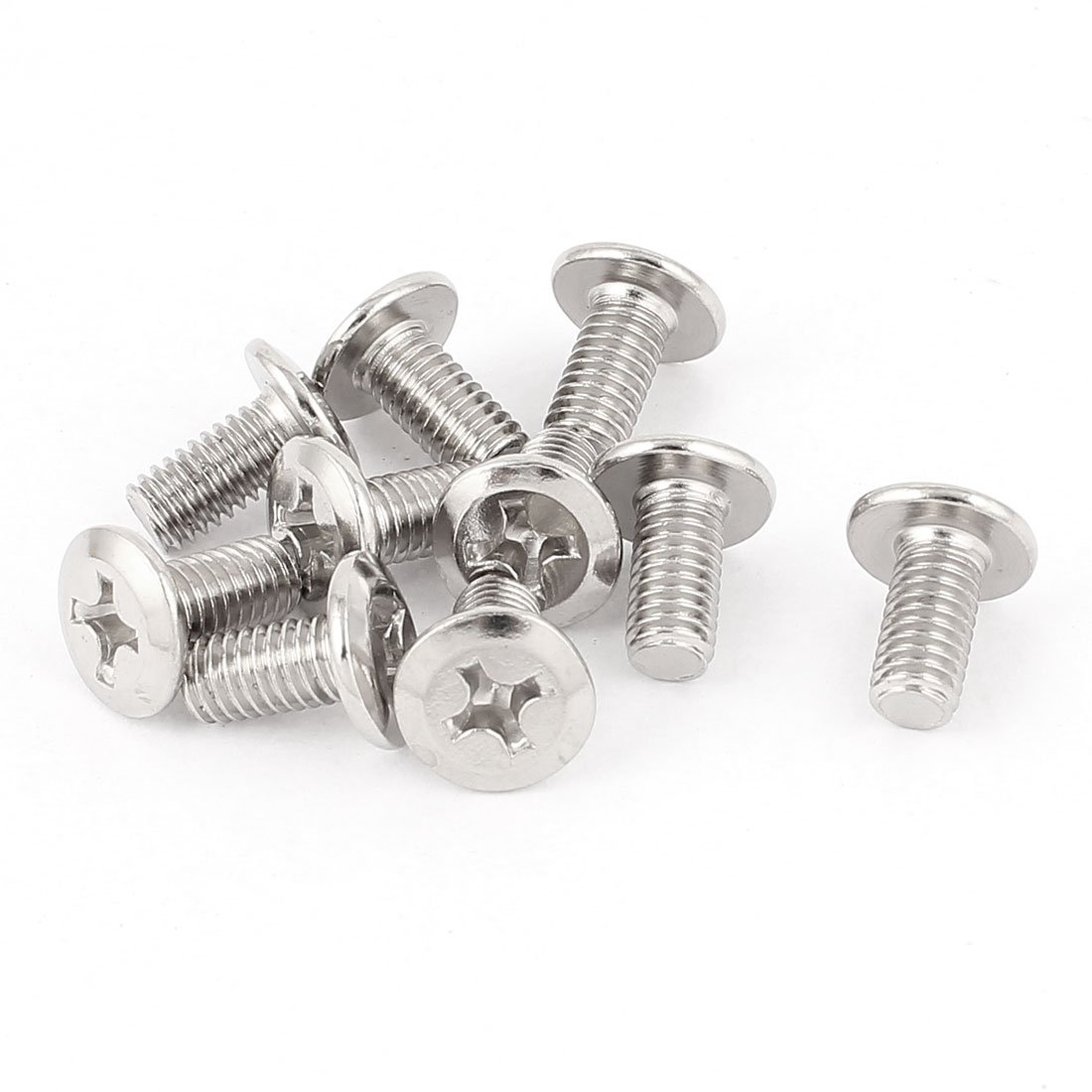 Photo 1 of uxcell M6x12mm Male Thread Phillips Flat Head Bolt Screw Suitable for Double Bed Furniture TV Rack Wall Hanging 10pcs