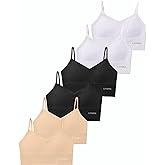 Livona 6 Pack Sports Bras for Girls - Padded, Crop Cami Tank Top (6-14)