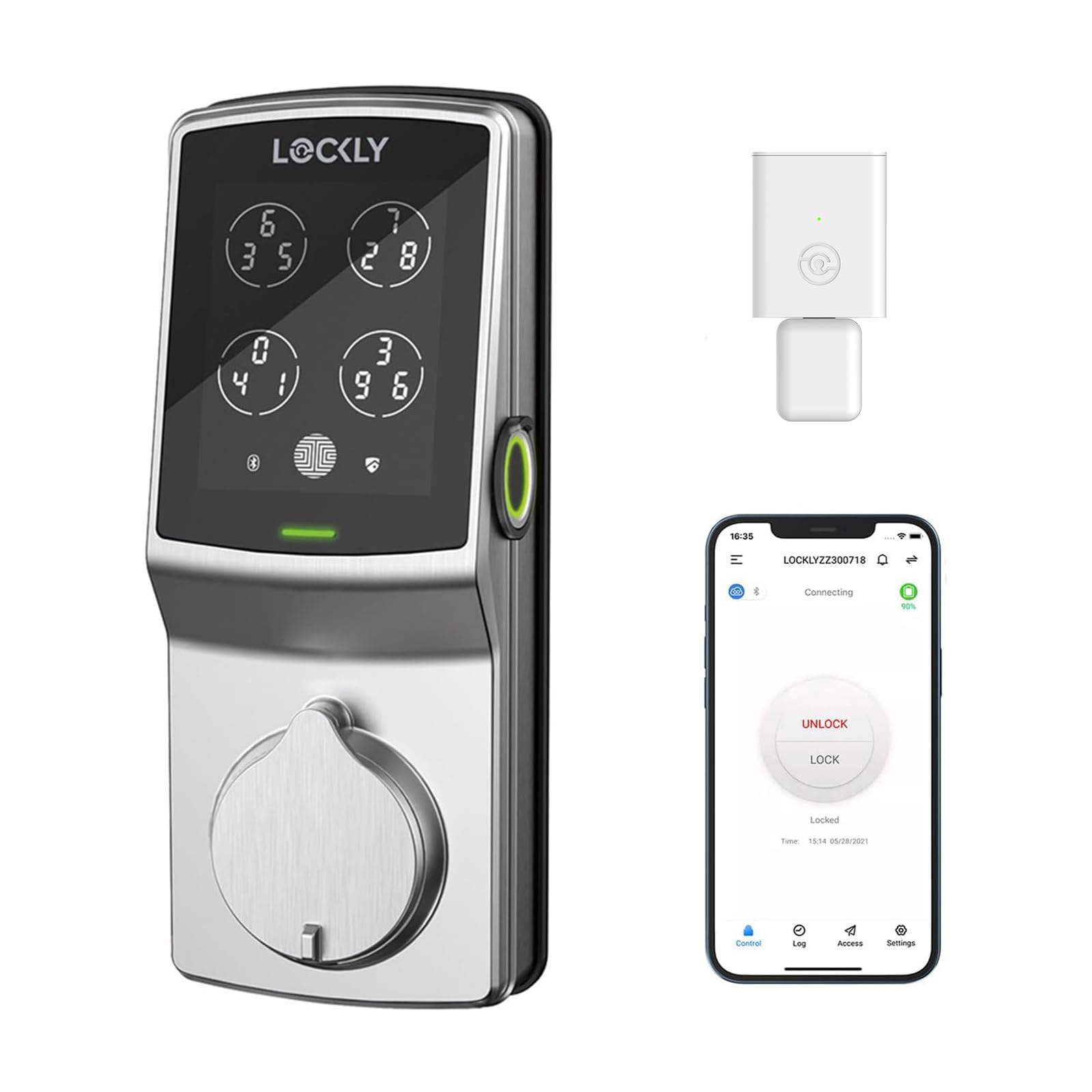 Photo 1 of Lockly Secure Pro Wi-Fi Smart Door Lock, Keyless Entry with PIN Genie® Digital Keypad, 3D Biometric Fingerprint Sensor Front Door Lock Deadbolt, Voice Control & Auto Lock - Deadbolt Edition
