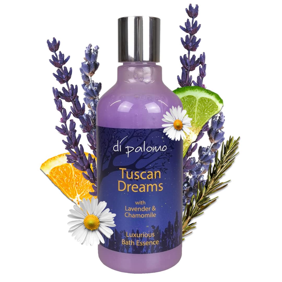 Di Palomo Vegan Tuscan Dreams Bath Essence 300ml. Foaming Bubble Bath. Luxury Shower Gel & Body Wash with Nourishing Skin Care. Bath Foam Gifts for Her. Relaxation Gifts for Women.