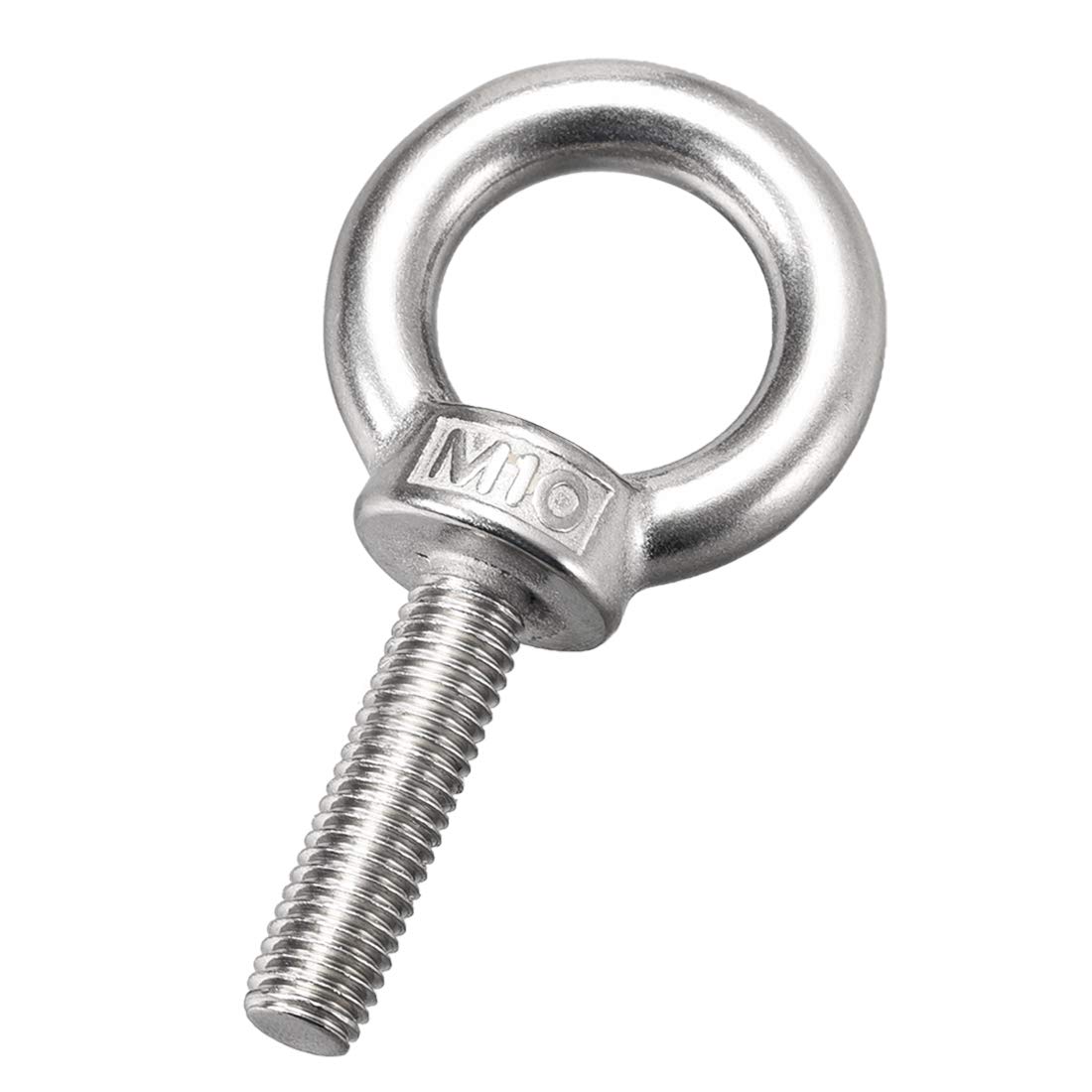 Sourcingmap Lifting Eye Bolt M10 x 40mm Male Thread 304 Stainless Steel for Hanging, Pack of 5