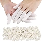 Finger Cots Small 300 Pcs Fingertips Protective Finger Cots White Disposable Finger Rubber Tips for Injured Finger,Cracked Finger,Sports