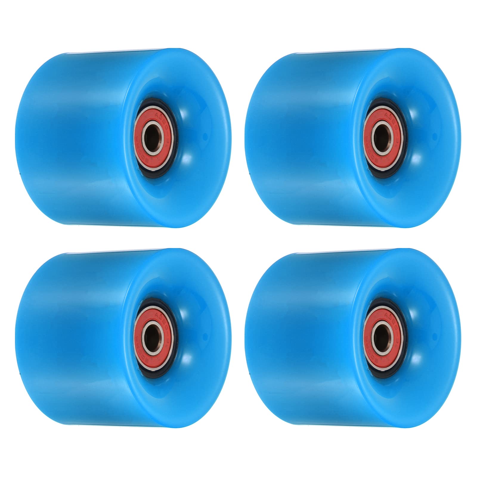 PATIKIL 60mm Longboard Wheels with Bearings ABEC-9, 4 Pack Street Wheels for Skateboards Cruiser Wheel Replacement 80A, Blue Red