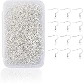 HUIANER Earring Hooks 500PCS Ear Wires Silver Plated 19mm with Ball and Coil for DIY Jewelry Making(Silver)