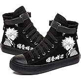 Anime MHA Shoes Unisex Canvas Sneakers High Top Lace ups Bakugou Katsuki Todoroki Shoto Hawks Dabi Shoes
