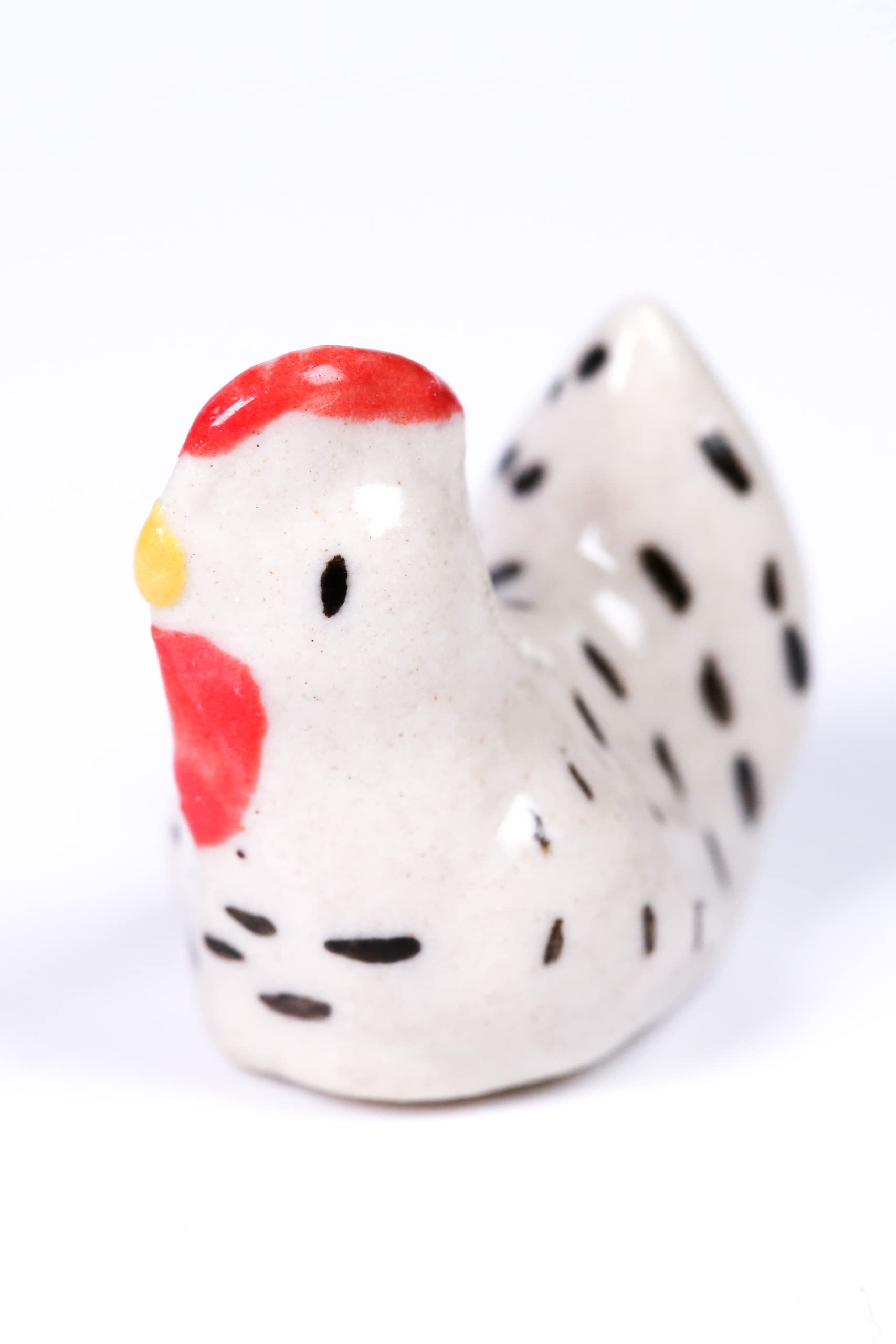 redchocol8® Ceramic Tiny White Chicken Figurines Animals Miniature Outdoor Gift Home Decor