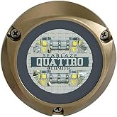 Lumitec 101511 SeaBlaze Quattro LED Underwater Boat Light, 2,000+ Lumens | Dual-Color White/Blue, Bronze, Surface Mount