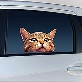 LEMONSODA Cat Car Window Decals Funny 3D Weatherproof Decals (Bengal Cat)