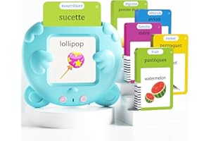 French and English Talking Flash Cards for Kids, 510 Sight Words Montessori Bilingual Learning Toys Gifts for Toddlers Boys G