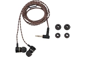 Zopsc Wired IEM Earphone, HiFi Sound Earphone with 3 Sizes S M L of Silicone Ear Tips, Woven with 4 Strands of OFC Wire, 3.5 