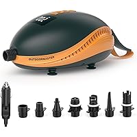OutdoorMaster 20PSI High Pressure SUP Air Pump The Dolphin - Quick Air Inflator & Auto-Off, 12V DC Car Connector for Inflatab