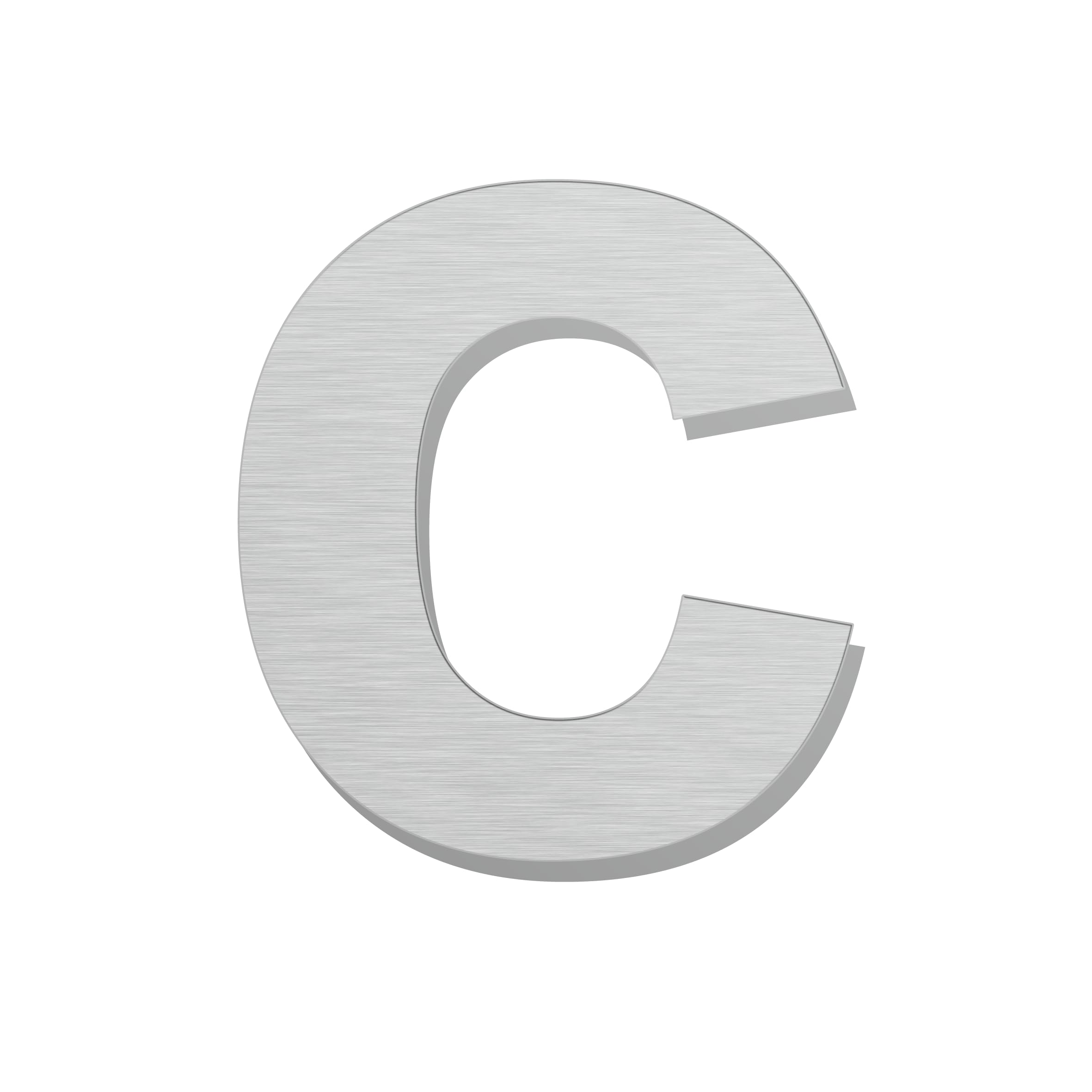 Brushed Modern House Number -76mm Height, Made of Solid 304 Stainless Steel, Floating Appearance and Easy to Install (Letter c)