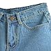 Haola Women's Juniors Vintage Denim High Waisted Folded Hem Jeans Shorts Light Blue XL