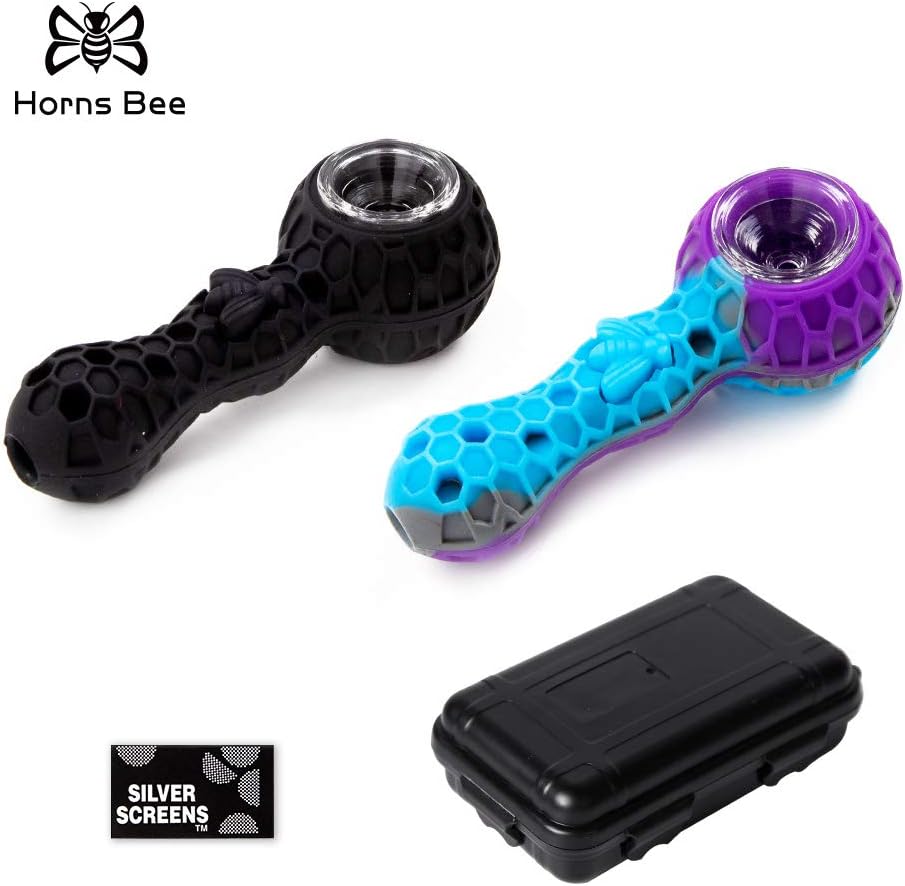 Horns Bee Honey Silicone Straw Pipe Set with Box Packaging