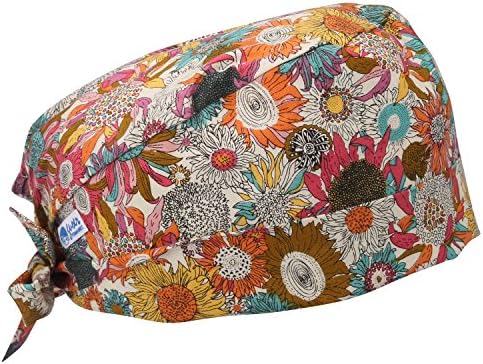Tommhanes Surgical Scrub Cap Scrub Hats Tieback Cap One Size Orange