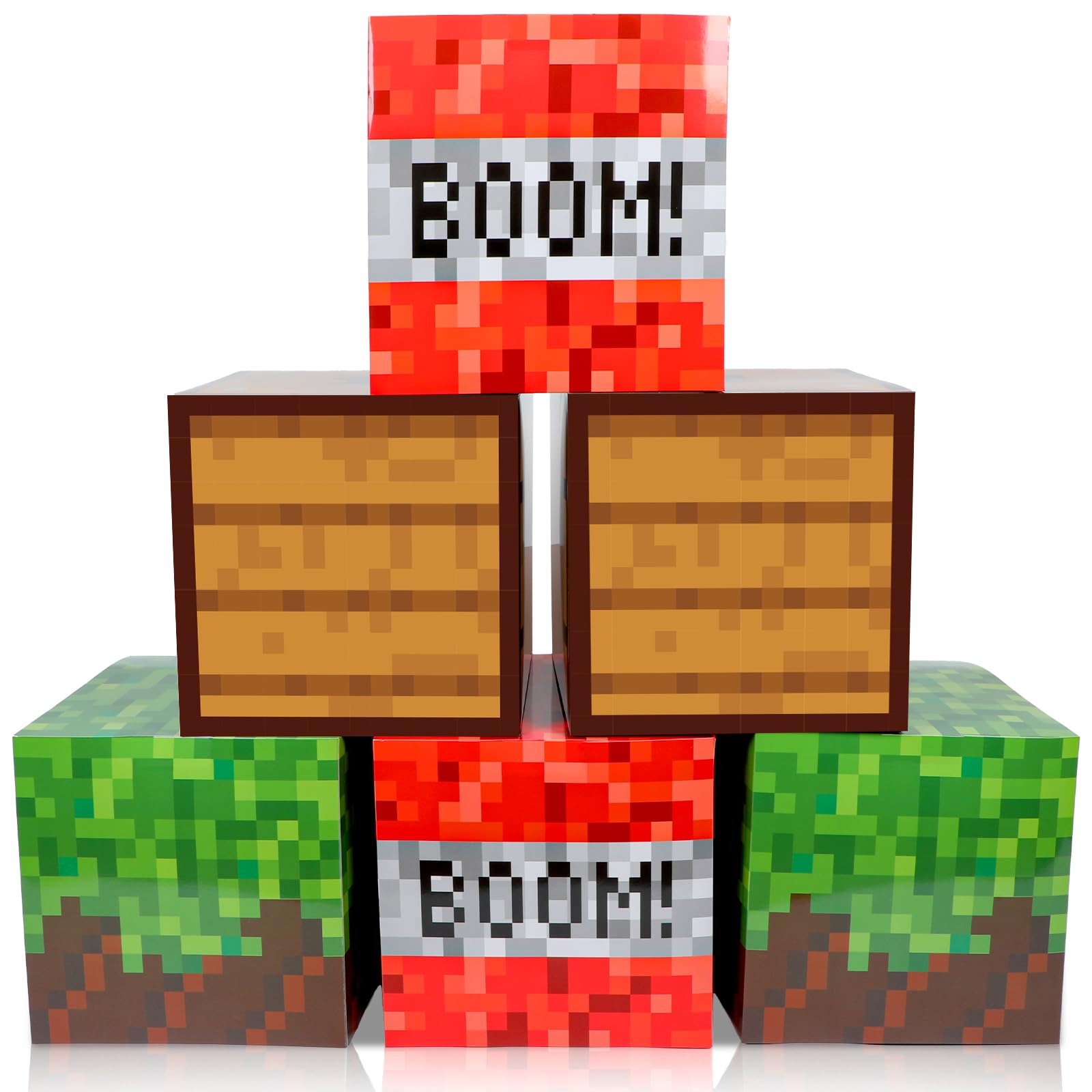 Photo 1 of 6Pieces Large Pixel Mine Party Boxes Pixel Video Game Party Decorations Pixel Miner Theme Birthday party Supplies Pixel Miner Video Gaming Centerpieces Boxes for Kid Teen Gift Birthday Party Favor