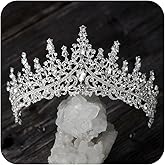 SWEETV Crystal Wedding Tiara for Women, Royal Queen Crown Headband, Rhinestone Princess Hair Accessories for Prom Birthday