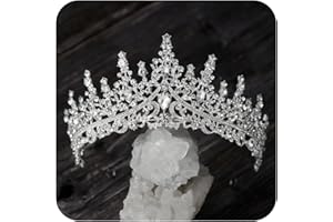 SWEETV Crystal Wedding Tiara for Women, Royal Queen Crown Headband, Rhinestone Princess Hair Accessories for Prom Birthday