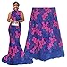 pqdaysun 5 Yards African Net Lace Fabrics Nigerian French Fabric Embroidery and Rhinestones Guipure Cord Lace (royal blue)