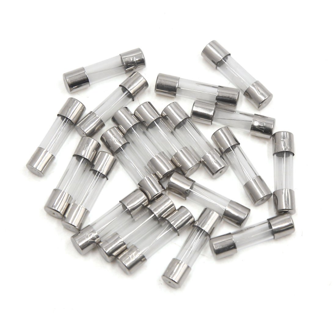 sourcing map Universal 20Pcs 5 x 20mm 7A Fast Blow Type Glass Tube Fuse for Car Vehicle